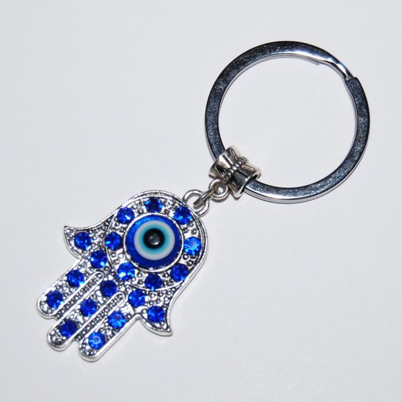 Hamsa Keychain,Evil Eye Keychain,Good Luck Keyring - Picture 2 of 2